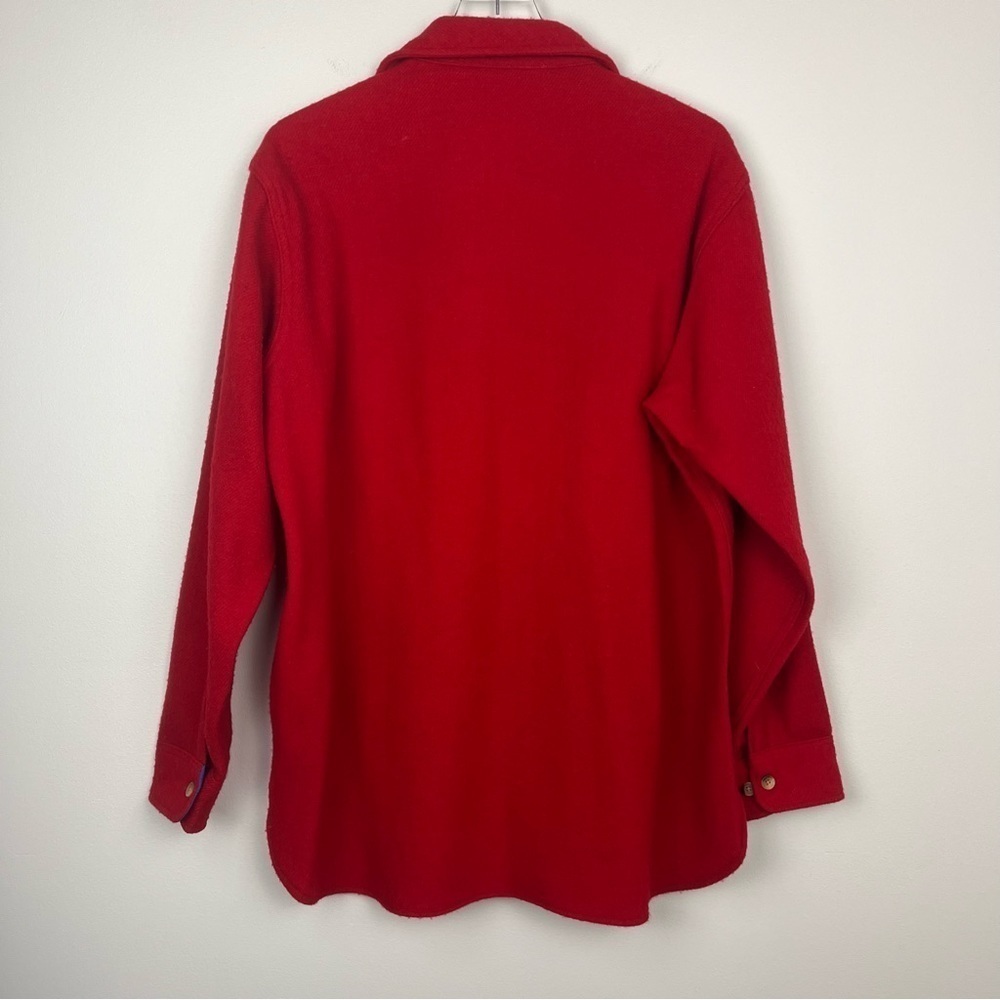 Woolrich Vintage Red Wool Button Front Shirt Usa … - image 2